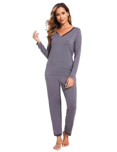 Image of GYS Women's Bamboo Viscose Long Sleeve Pajamas Set