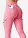 YEOREO CoreFlex Workout Cargo Leggings with Pockets for Women Hidden Scrunch Butt Lifting Leggings Gym Yoga Pants Guava Pink XS