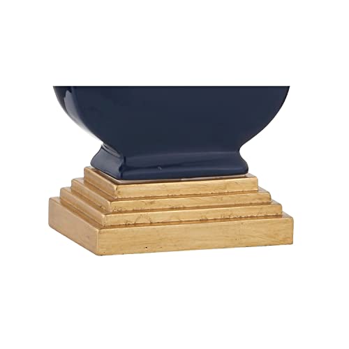 Lámpara de mesa cerámica azul marino y dorado 29 pulg. miniatura 6