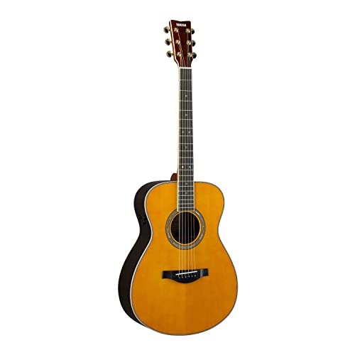 Image of Yamaha L-Series Transacoustic Guitar with Hard Gig Bag - Concert Size, Vintage Tint | Transacoustic Reverb and Chorus, Solid Engelmann Spruce Top, Solid Rosewood Back and Sides, SYSTEM70 Plus Srt