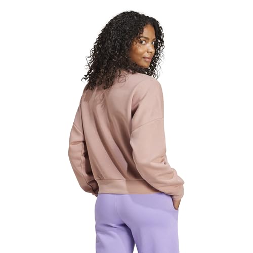 اديداس سويت شيرت فيل كوزي بلوجو صغير للنساء من اسنشيالز، لون بينك/ابيض، مقاس XL