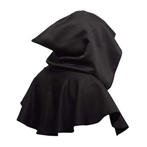 Medieval Steampunk Cloak Shawl - Halloween Cosplay Costume Retro Gothic Shoulder Cowl Rock Vintage Cape Knight Cosplay Costume Accessory Black Cover