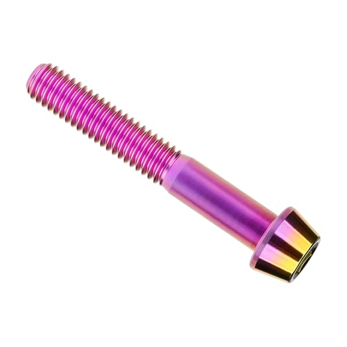Image of Titanium Ti Bolt M5x9 16 18 20 25 30 35 40 45 50 55 60mm Tapered Head Screws Pack of 4 (M5x40mm, Purple Gold)