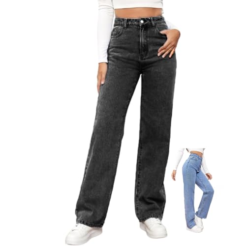 Katchme Jeans, Katchme Womens Minima-List Jeans, High Waist Wide Leg Loose Stretch Casual Stretchy Jean Pants Women