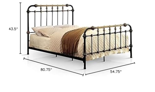 Furnitureofamericaceciltransitionalmetaltwinspindlebedinantiqueblack  Urban Country Home Decor Furniture of america cecil transitional metal twin spindle bed in antique black  urban country home decor
