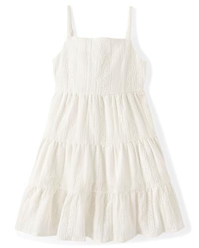The Children's Place,Girls,Casual Sleeveless Tiered Dresses,Simply White Eyelit,Small