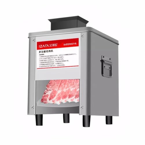 cjc Commercial Meat Cutter Machine with 10mm Blade (Detachable), 850W 110V Stainless Steel Electric Meat Slicer - for Slicing/Shredding/Dicing, Automatic Meat & Vegetable Cutter