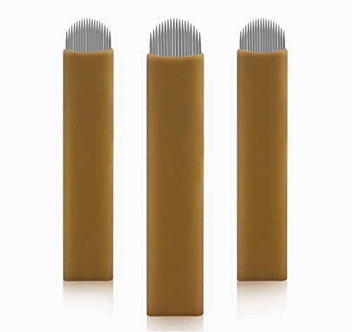 50 unidades aguja de tatuaje microblading cejas perfectas u18 0.18mm Agujas de tatuaje temporal 18U Agujas de microblading Cuchillas de tatuaje de cejas para pluma de microblading