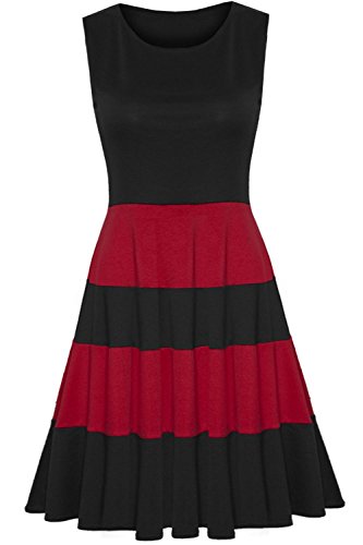 Vestito da donna senza maniche, a righe colorate