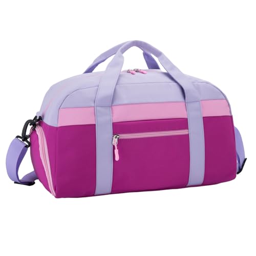 HawLander Small Kids Duffle Bag for Boys or Girls, 18" Length, Purple