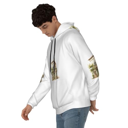 Sweat-shirt à capuche homme branche d'olivier pull printemps - 2