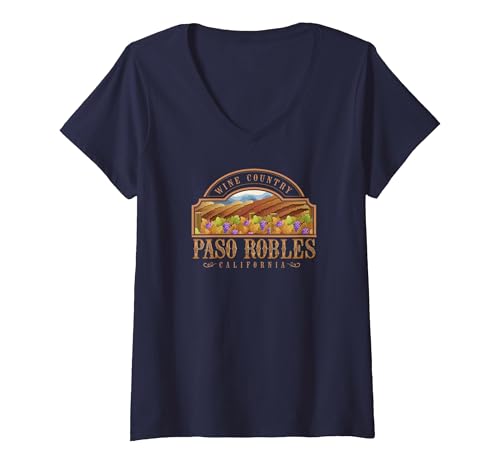 Women's Paso Robles California USA Wine Country Winery Souvenir V-Neck