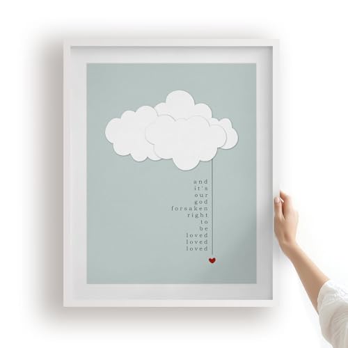 Music Lyric Song Art Print, Artwork for Bedroom Living Room, Gift For First Anniversary Wedding Couple (White Framed 11x14" Print)