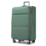 Miss Lulu Valise Grande Taille 30 Pouces 85 cm 112 L, Valise Souple Extensible 5 cm, Valise Soute Résistante avec Cadenas TSA et Roues 360° Silencieuses, Vert