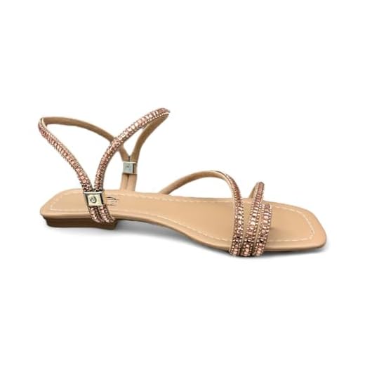 Sandalia Rasteira Tamanho 41 42 43 44 Com Strass Cravejado Bico Quadrado Feminina - Clube das Rasteirinhas