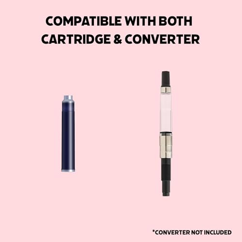 Image of Scrikss Primeo Medium Nib Fountain Pen | 3 Cartridges Included | Stainless Steel Nib & ABS Body | Pink | in Blister Pack