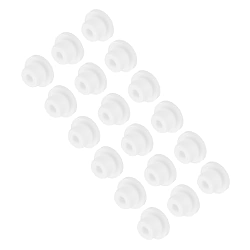 Image of MECCANIXITY 18pcs T-Shaped Silicone Plugs 16mm 5 /8 Inch Dia Snap in Plug Hole Seal Cover Round Rubber Stopper for Kitchen Rubber Bulkheads Waterproof Sealing Plugs White