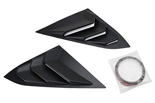 Ijdmtoy Left/Right Black Finish Racing Style Rear Side Window Scoop Air Vent/Louver Shades Compatible With 2016-21 Honda Civic Sedan #TOP1