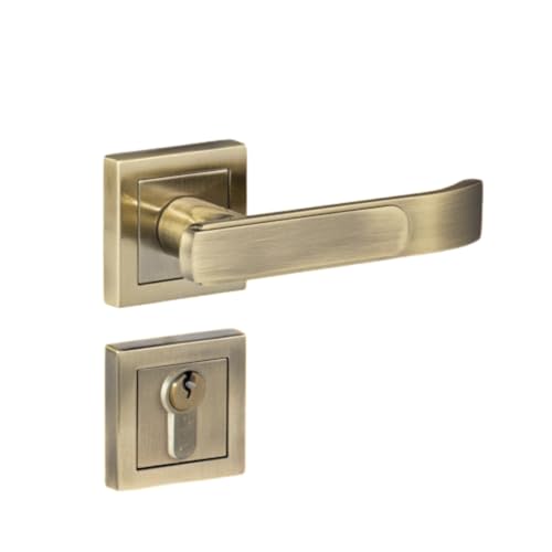 Image of Yale YECM-603-OR-TT-AB Mortise Door Lock for Bedroom /Home /Office /Hotel Suitable for Left /Right Handed Doors | Rose & Escutcheons with Thumb Turn, 3 Keys Cylinder and Lock Body (Antique Brass)