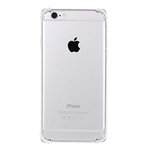 Jorisa Compatible with iPhone 6 Plus/iPhone 6S Plus Case for Girls Woman,Transparent with Pattern Back Cover,Bling Crystal Clear Case Reinforced Corners TPU Bumper Anti-scratch Rugged,Clear