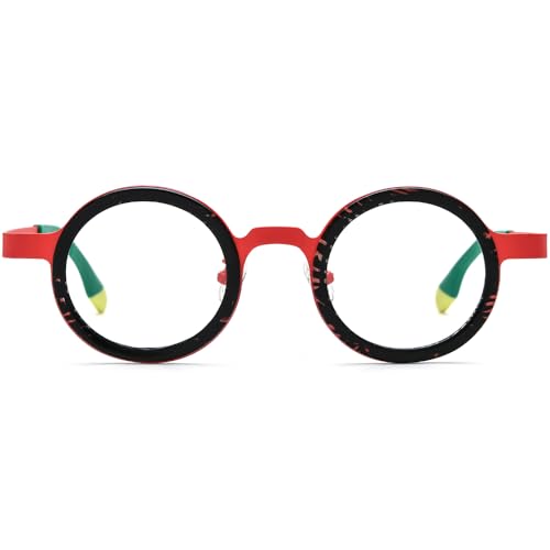 Image of FONEX Acetate Titanium Glasses Frame Women Round Eyeglasses Vintage Eyewear F85816