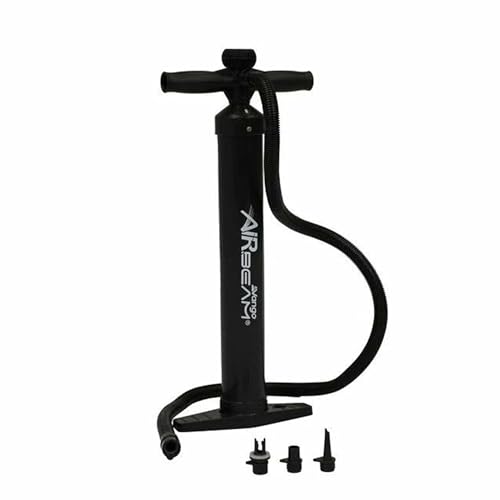 Vango AirBeam Tent Pump Manual High Pressure 10PSI for Inflatable Tents & Awnings - Built-in Pressure Gauge, Multiple Nozzle Adaptors for Wide Range of Inflatables, Airbeds, Furniture (Single Action)