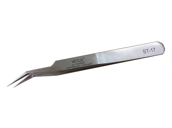 VETUS Precise Curved ST-17 Tweezers For Eyelash Extensions (One tweezers)