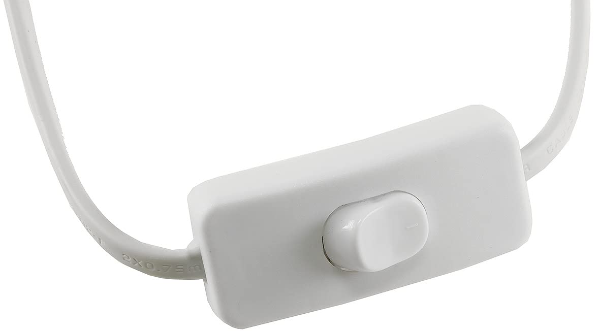 ChiliTec Oprawa lampy E27, kabel 3,4 m, z przełącznikiem, przełącznik sznurkowy, pierścień montażowy do lamp stojących i wiszących, abażuru, papieru, gwiazd, lamp, biała