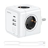 【Cubo Enchufe USB 7 en 1】: El ladron enchufes USB tiene 4 tomas ladron enchufes , 2 conexiones USB y 1 conexión tipo C, USB enchufe cubo puede cargar hasta 7 dispositivos electrónicos al mismo tiempo, por ejemplo, computadoras, impresoras, televisores , cepillos de dientes eléctricos, tabletas y móviles. Enchufe multiple sin cable ahorra espacio y mantiene tus cosas ordenadas.
