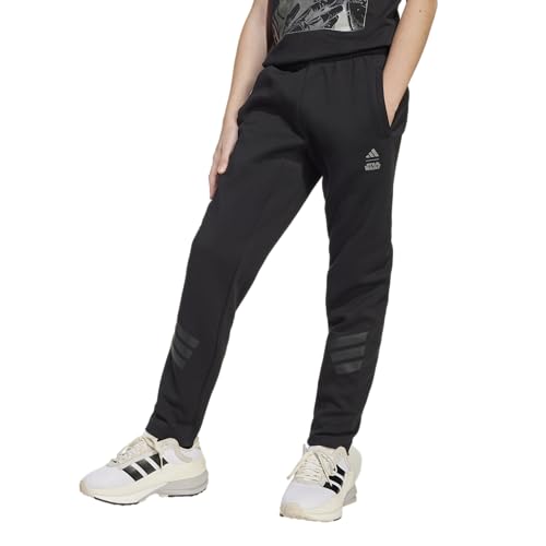 Adidas Unisex-Kids Adidas x Star Wars Mandalorian Sportswear Pants, Black/Iron Metallic, Large