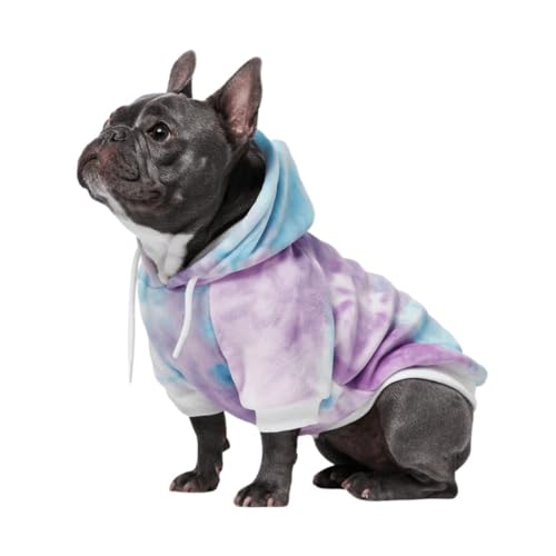 Spark Paws Hunde-Kapuzenpullover, Premium-Qualität, samtweich, überlegener Komfort und Passform, beruhigendes Fleece-Innenfutter, geeignet für alle Rassen, 90s Retro Sky Dye, Größe XL