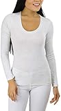 ToBeInStyle Junior Women's Slim Fit Long Sleeve Scoop Neckline Shirt - Oatmeal - Small