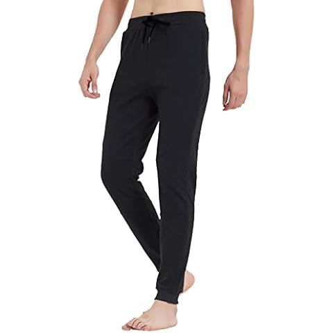 Idtswch 86 Long Inseam Tall Mens Fleece Line Sports Trousers Sweatpants Extra Long Jogging Bottoms with Zip Pockets Black Cover