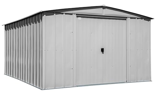 Image of Arrow Classic Steel Storage Shed, 10x12, Flute Grey