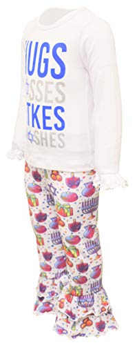 Image of Unique Baby 2 Piece Girls Double Ruffle Leggings and Long Sleeve Shirt Clothes Set Kid and Toddler Girl Outfit