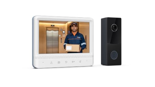 Image of Godrej ST S Plus Advance Video Door Phone | 720P HD Screen | Advance Motion Detection | 120 Wide Cam | IR Night Vision | IP65 Rated Outdoor | 2-Way Talk | Door Unlock | Video Recording | External SD