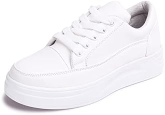 Vendoz Women White Stylish Casual Sneakers, White, 38 EU
