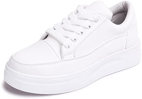 Vendoz Women White Stylish Casual Sneakers, White, 38 EU