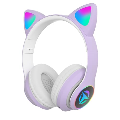Image of Tubes- Wireless /Wired Bluetooth Kids Headphones with 85dB Safe and Upto 30 Hours Play Time with 800 mAh Battery for for Girls /Boys Gifts Cat Ear Online Learning School (Purple)