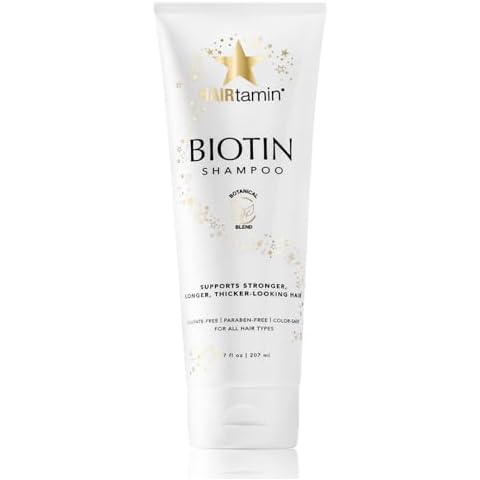 HAIRtamin Biotin Shampoo - Helps to Support Stronger, Longer, Thicker-Looking Hair with Sulfate-Free, Hydrating, Vitamin Rich Formula Shampoo, Made With Vitamin B5, Cucumber Extract, Aloe Vera Cover
