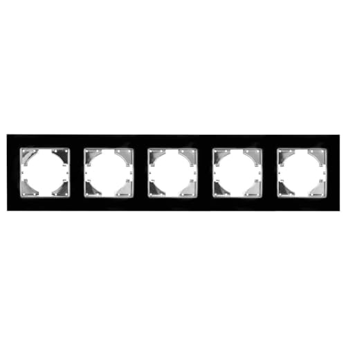 Plaque 5 éléments cristal noir horizontal pour harmoniser votre cuisine moderne