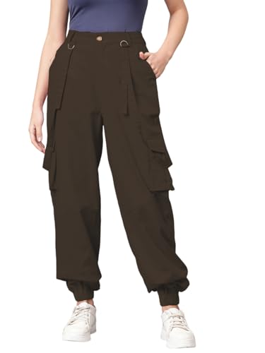 Image of KOTTY Women's High Rise Relaxed || Straight || Joggers Fit Cargo's for Pants || Trousers