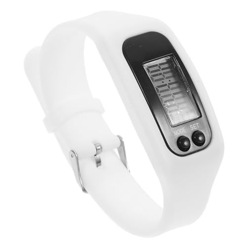 Toddmomy LED Multi Function Sports Pedometer Watch Calorie Monitoring Bracelet for Running Walking and Exercise for All Ages White Color