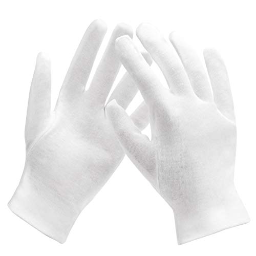Enpoint 10 Pairs Archival Photo Gloves, White Work Gloves For Handling Art Working Photography Womens Cloth Gloves Liners Bulk For Handling Jewelry, Film, Photo, Coin Metal Inspection Men & Women #TOP4
