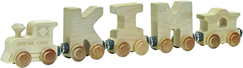 Maple Landmark Clear Finish NameTrain with Engine and Caboose - Made in USA (3 Letter Name)