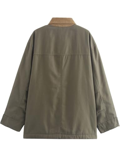 Yimoon Lightweight Jacket for Women Oversized Corduroy Lapel Collar Button Down Casual Jackets Outwear2