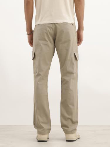 Image of WROGN Men's 100% Cotton Trousers | Solid | Straight Fit