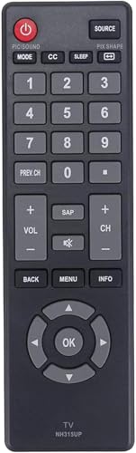 Replacement Remote Control Compatible with Sanyo TV NH315UP/NH312UP, No Setup Required, Long Range 33ft, Plug & Play(Batteries Not Included)