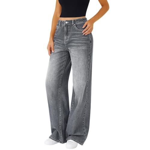 Jean ample pour femme jambe large pantalon en jean ample coupe droite