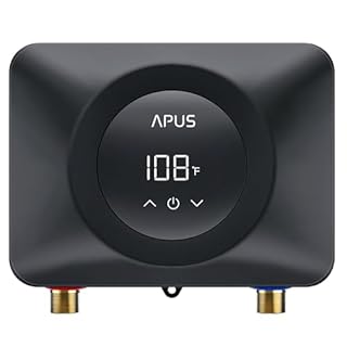 APUS Tankless Water Heater Electric 240V, 4500W Instant On Demand Hot Water Heaters, Under Sink Point of Use Water Heater, LED Digital Display, Ultra Compact for Kitchen, Bathroom, Laundry